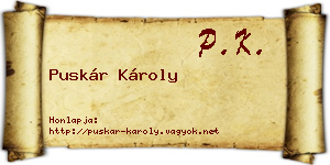 Puskár Károly névjegykártya