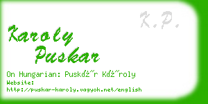 karoly puskar business card